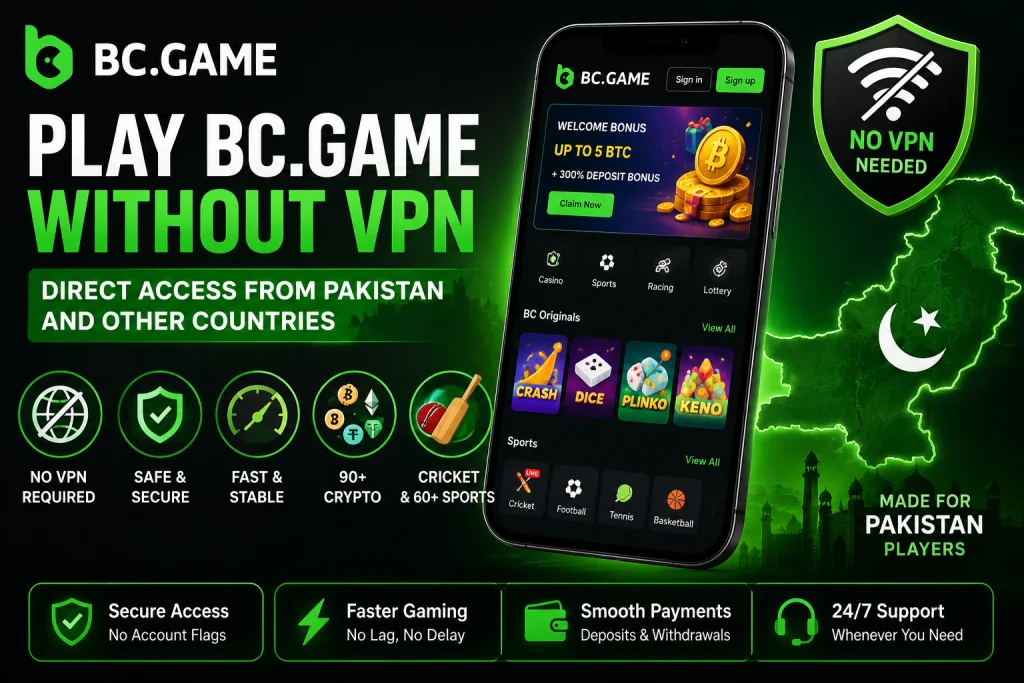 No VPN BC GAME Pakistan